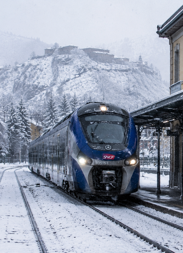 service de navette à la gare de briancon dans les hautes alpes van de 7 places